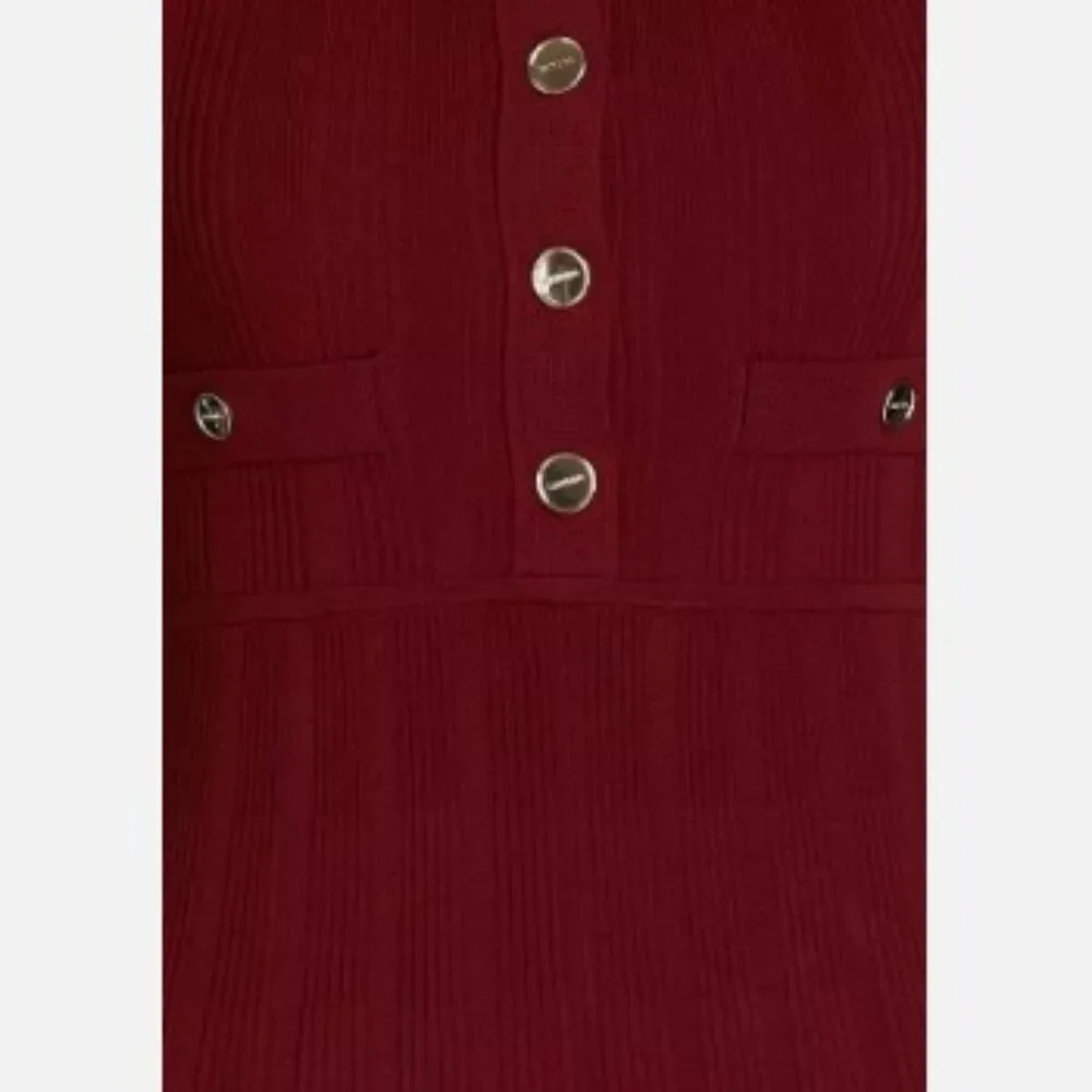 Sandro Burgundy Mini Dress - Picture 6 of 16